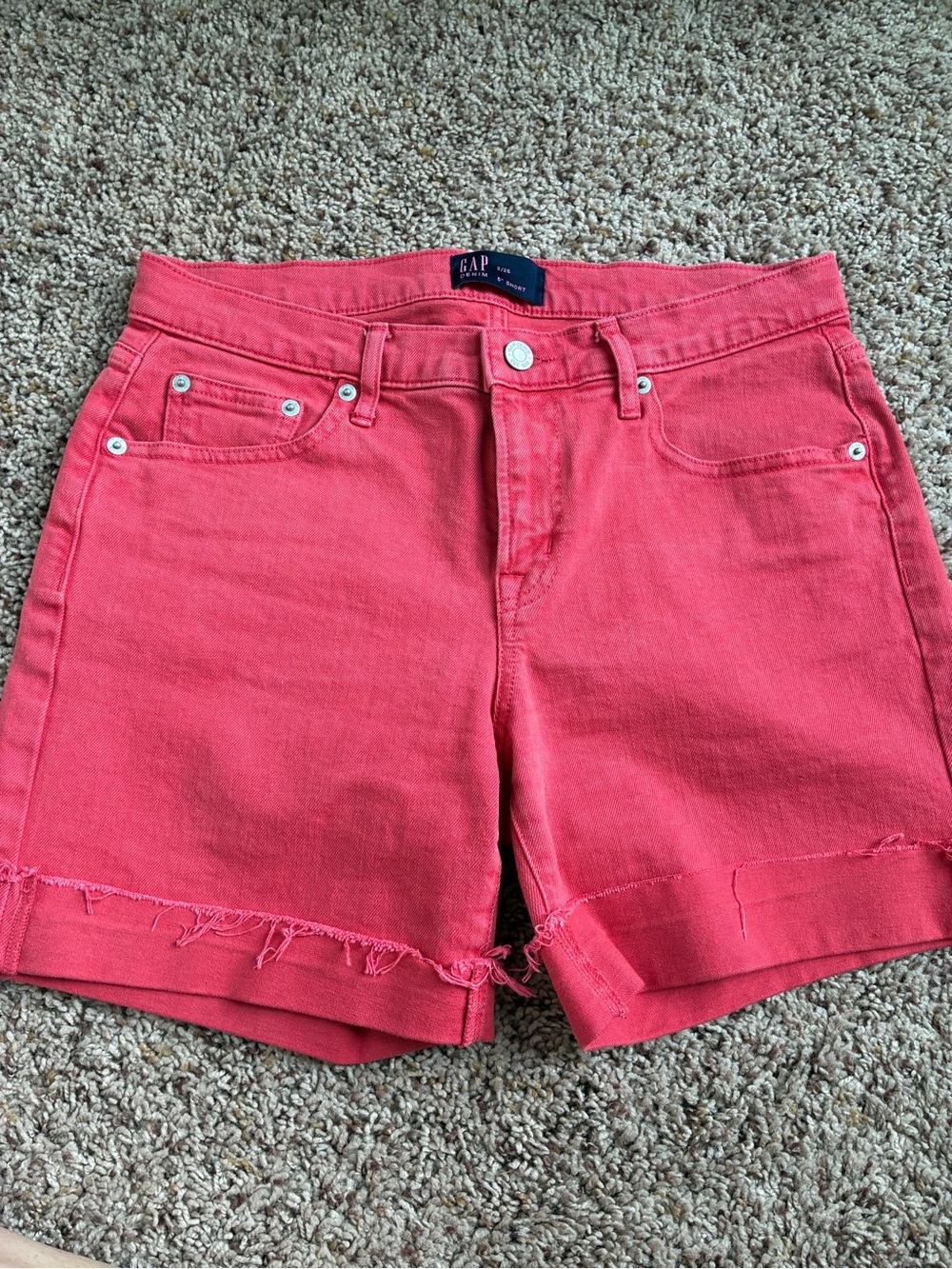 GAP Coral Pink Denim Cutoff Shorts